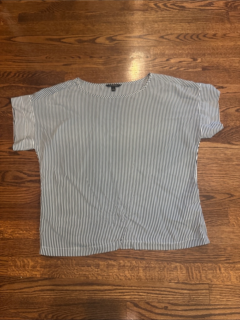 Banana Republic Dolman Sleeve Blouse Navy and White Vertical Stripe Size Large
